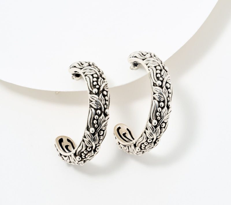 Christian James by Scott Grimes Sterling Silver Legacy Sycamore 1" Hoops — Main view