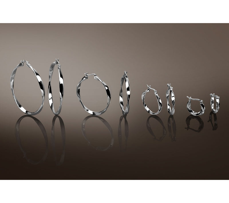 Christian James by Scott Grimes Sterling Silver 1/2" Ripple Hoop Earrings — View 4