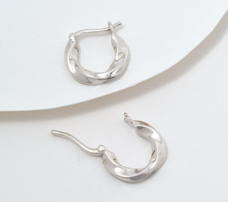 Christian James by Scott Grimes Sterling Silver 1/2" Ripple Hoop Earrings — View 2