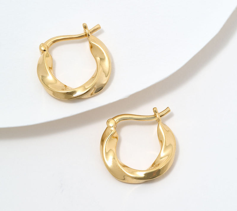 Christian James by Scott Grimes 14K Gold Clad 1/2" Ripple Hoop Earrings — Main view