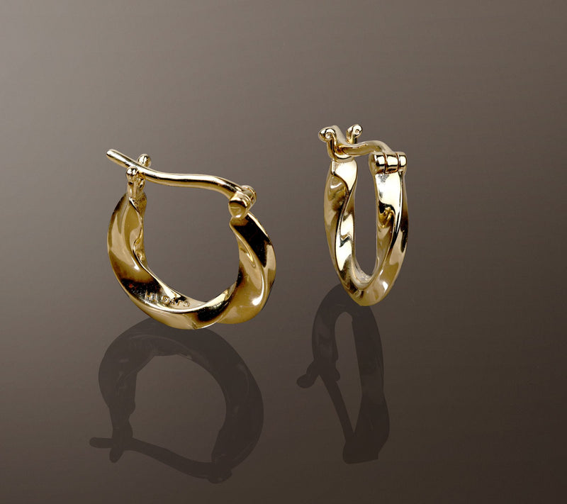 Christian James by Scott Grimes 14K Gold Clad 1/2" Ripple Hoop Earrings — View 3