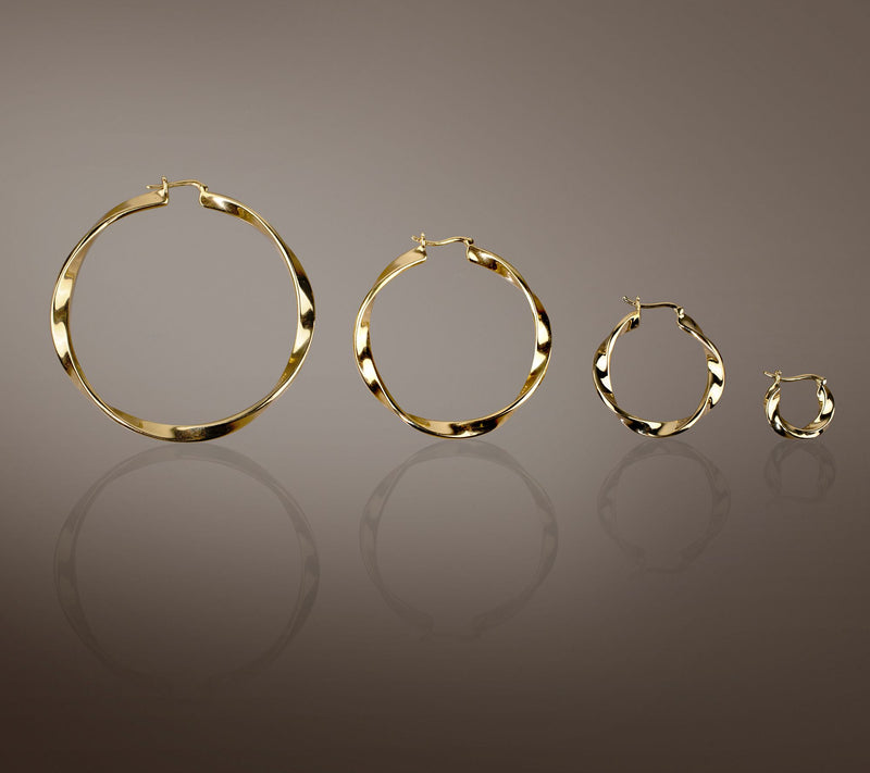 Christian James by Scott Grimes 14K Gold Clad 1/2" Ripple Hoop Earrings — View 5