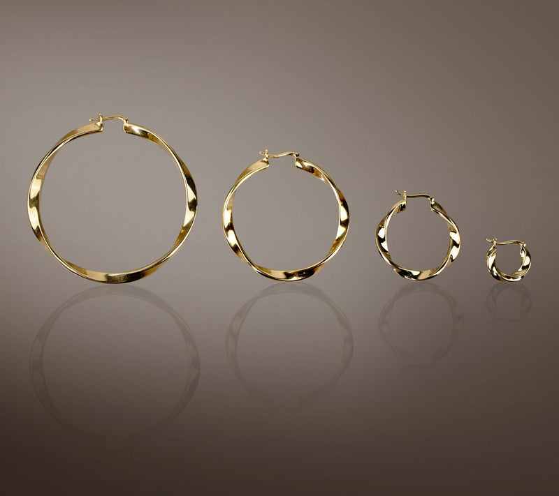 Christian James by Scott Grimes 14K Gold Clad 1" Ripple Hoop Earrings — View 5