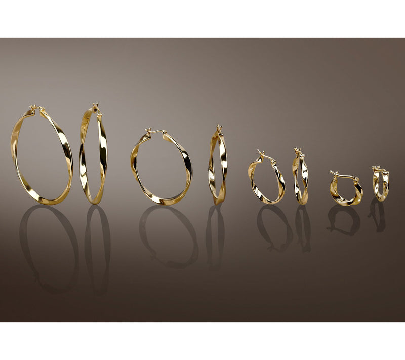 Christian James by Scott Grimes 14K Gold Clad 1" Ripple Hoop Earrings — View 4