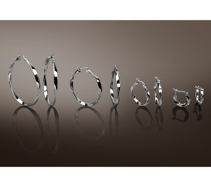 Christian James by Scott Grimes Sterling Silver 1-1/2" Ripple Hoop Earrings — View 4