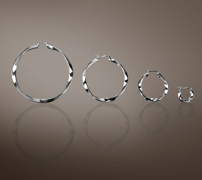Christian James by Scott Grimes Sterling Silver 1-1/2" Ripple Hoop Earrings — View 5