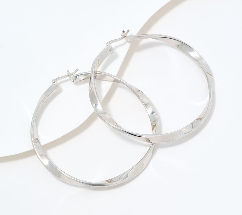 Christian James by Scott Grimes Sterling Silver 2" Ripple Hoop Earrings — Main view