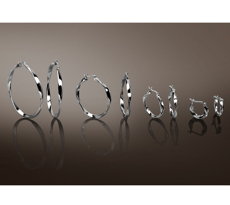 Christian James by Scott Grimes Sterling Silver 2" Ripple Hoop Earrings — View 4