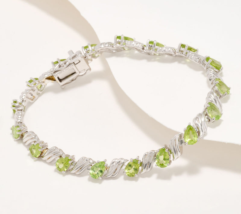 Christian James by Scott Grimes Sterling Silver Ripple Gemstone Tennis Bracelet — View 12