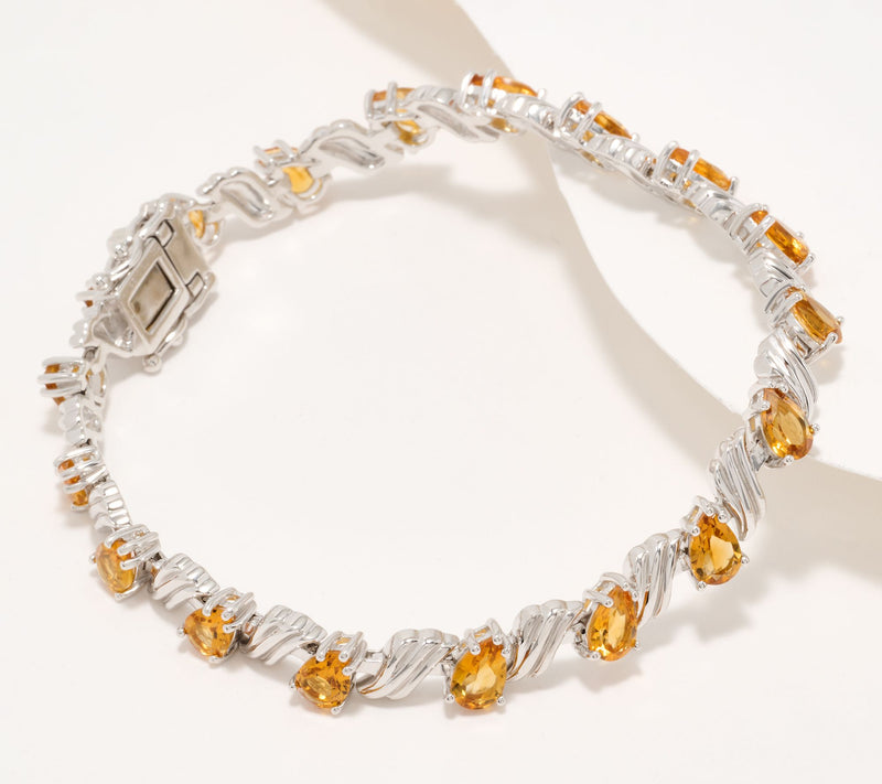 Christian James by Scott Grimes Sterling Silver Ripple Gemstone Tennis Bracelet — View 15