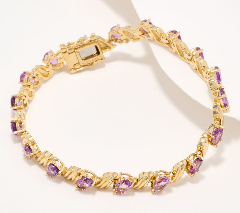 Christian James by Scott Grimes 14K Gold Clad Ripple Gemstone Tennis Bracelet — Main view