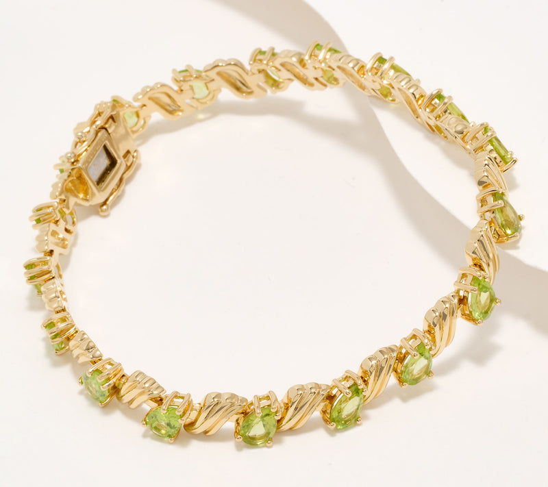 Christian James by Scott Grimes 14K Gold Clad Ripple Gemstone Tennis Bracelet — View 14