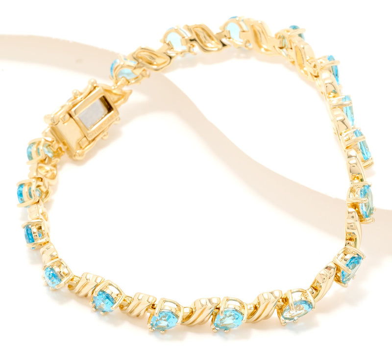 Christian James by Scott Grimes 14K Gold Clad Ripple Gemstone Tennis Bracelet — View 16