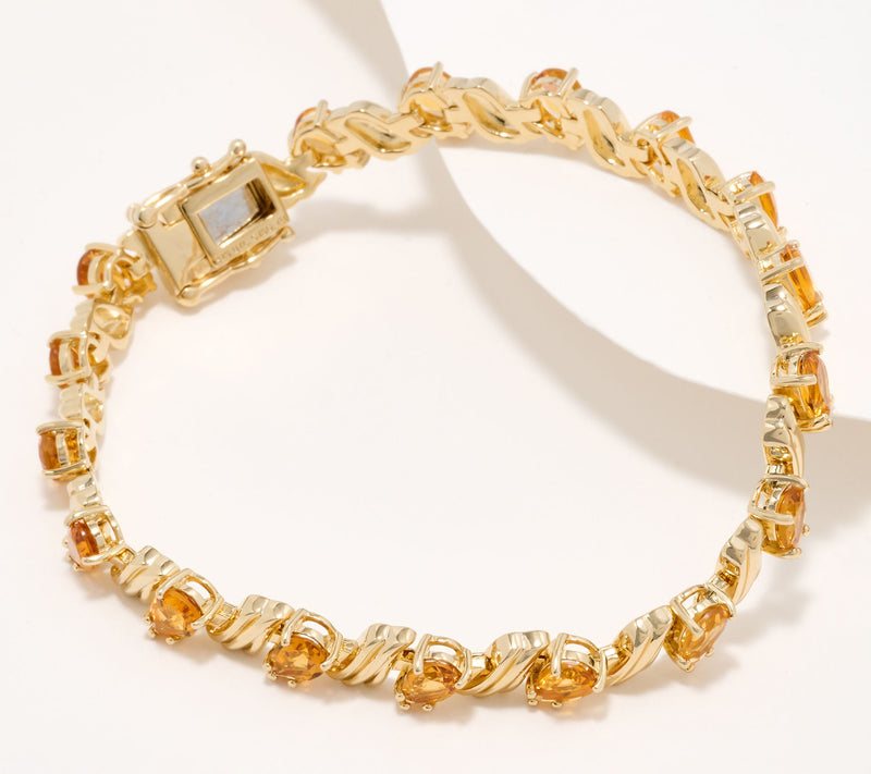 Christian James by Scott Grimes 14K Gold Clad Ripple Gemstone Tennis Bracelet — View 17