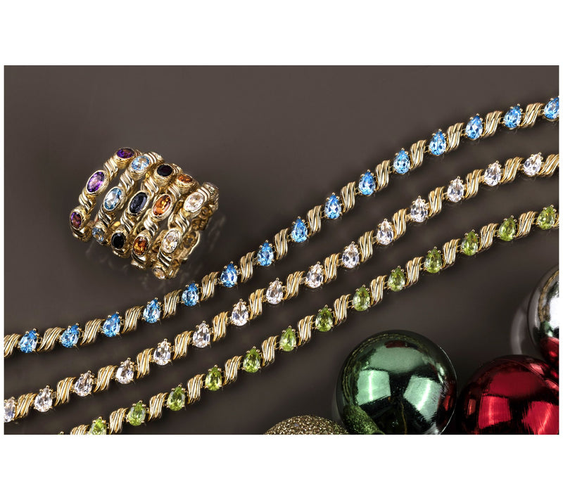 Christian James by Scott Grimes 14K Gold Clad Ripple Gemstone Tennis Bracelet — View 4