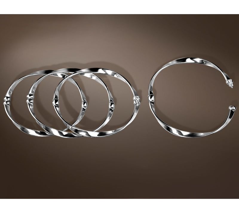 Christian James by Scott Grimes Sterling Silver Polished Ripple Bangle, 13.0g — View 4