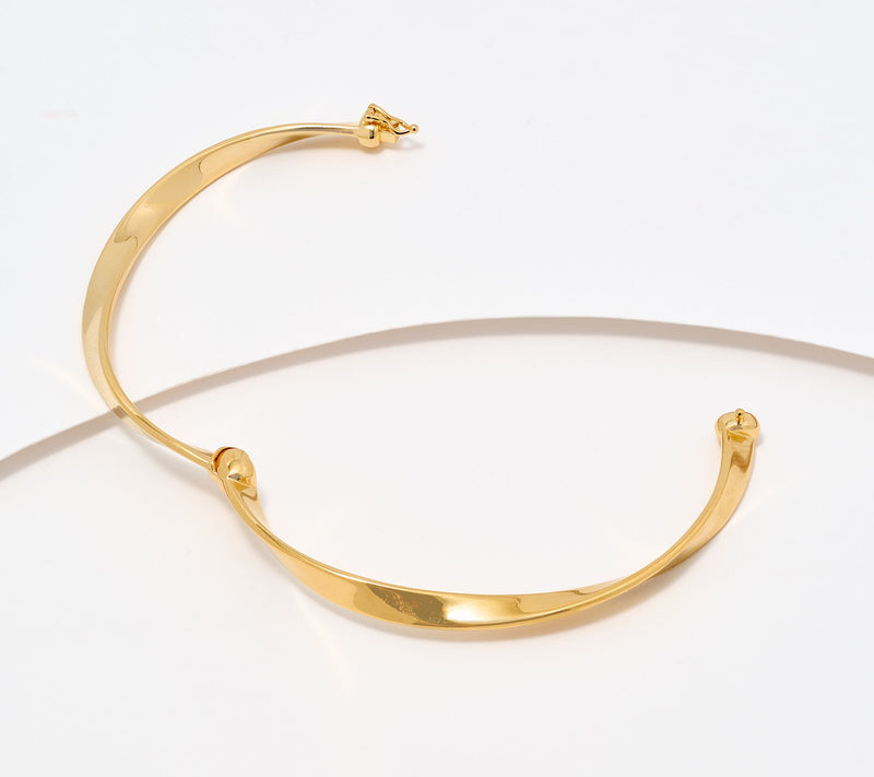 Christian James by Scott Grimes 14K Gold Clad Polished Ripple Bangle, 13.0g — View 2