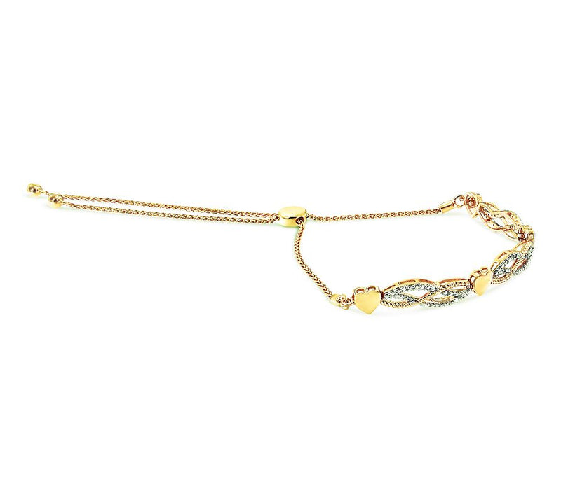 Haus of Brilliance Diamond Adjustable Bracelet,14K Plated — View 2