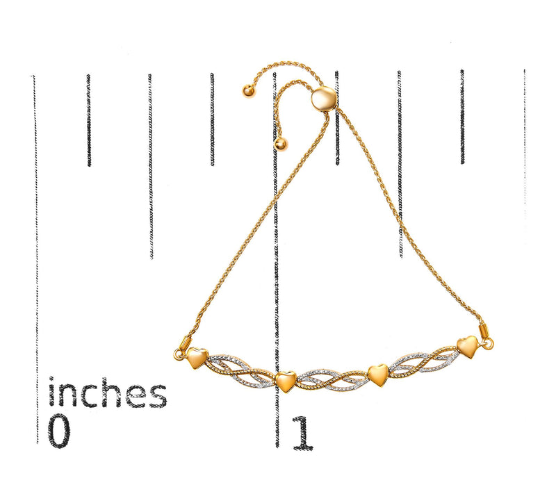 Haus of Brilliance Diamond Adjustable Bracelet,14K Plated — View 4