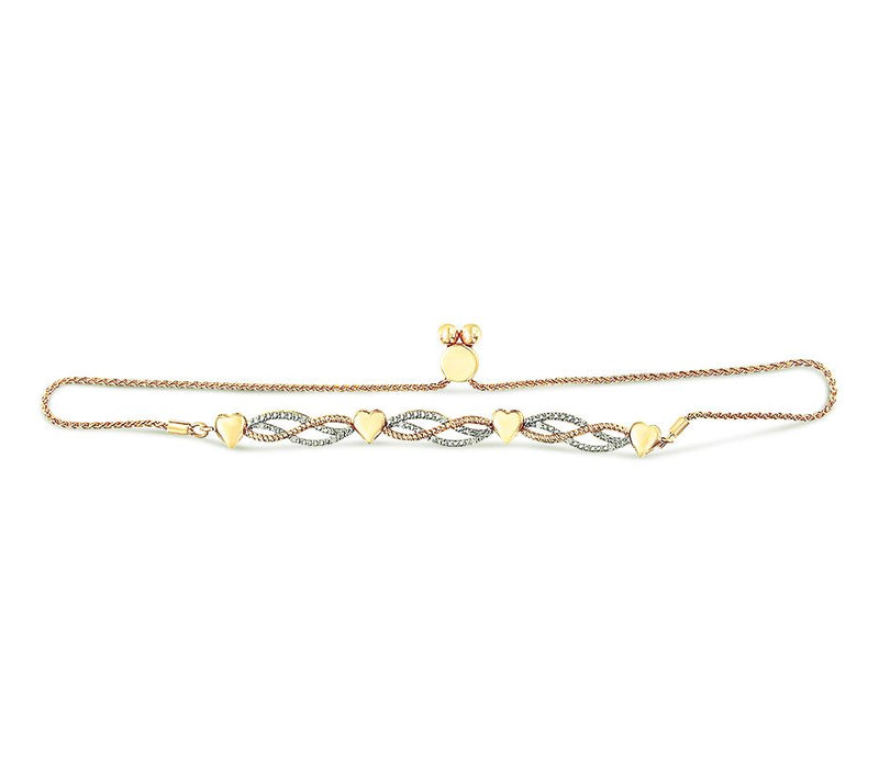 Haus of Brilliance Diamond Adjustable Bracelet,14K Plated — View 3