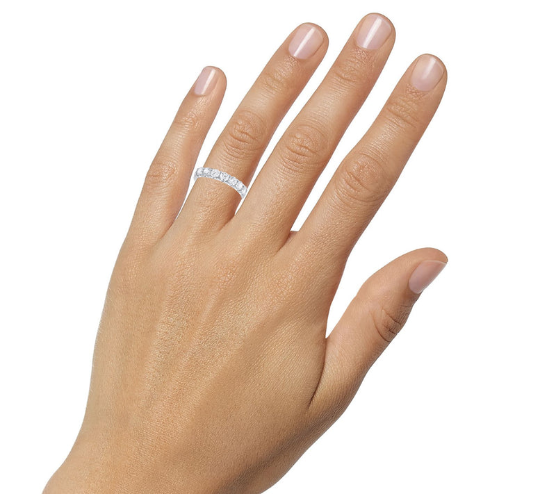Fire Light 1.00 cttw Lab Grown Diamond Wedding Band Ring, 14K — View 6