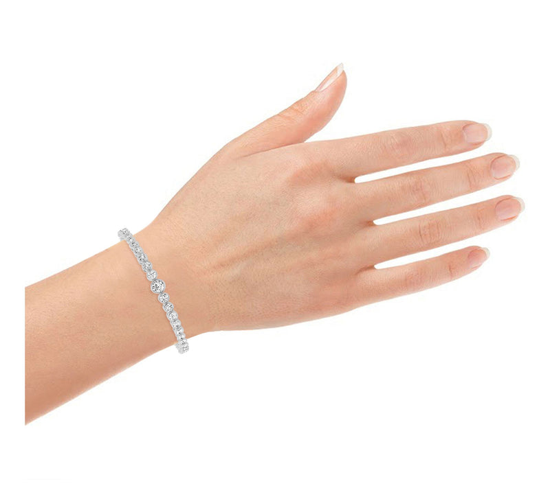 Fire Light 2.50 cttw Round Lab Grown Diamond Bracelet, 14K — View 3