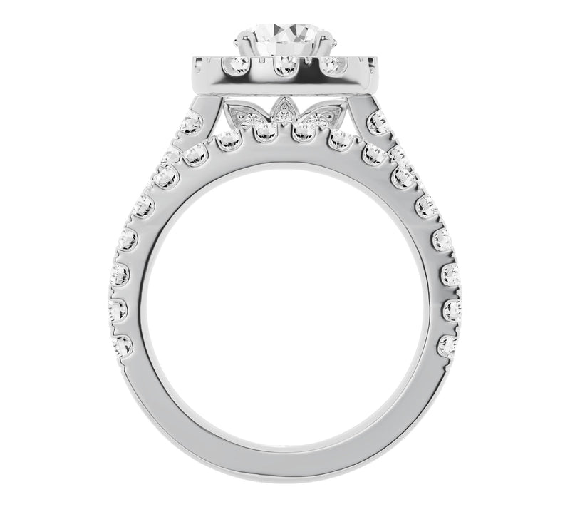 Fire Light 3.00 cttw Lab Grown Diamond Bridal Ring Set, 14K — View 2