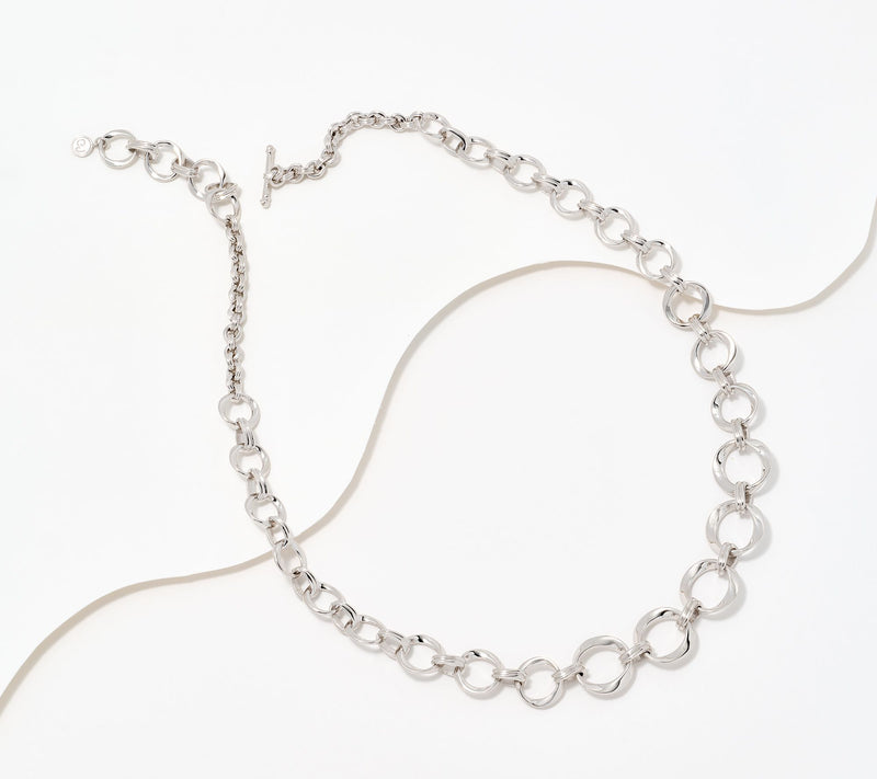 Christian James by Scott Grimes Sterling Ripple 18" Circle Link Necklace, 39.0g — Main view
