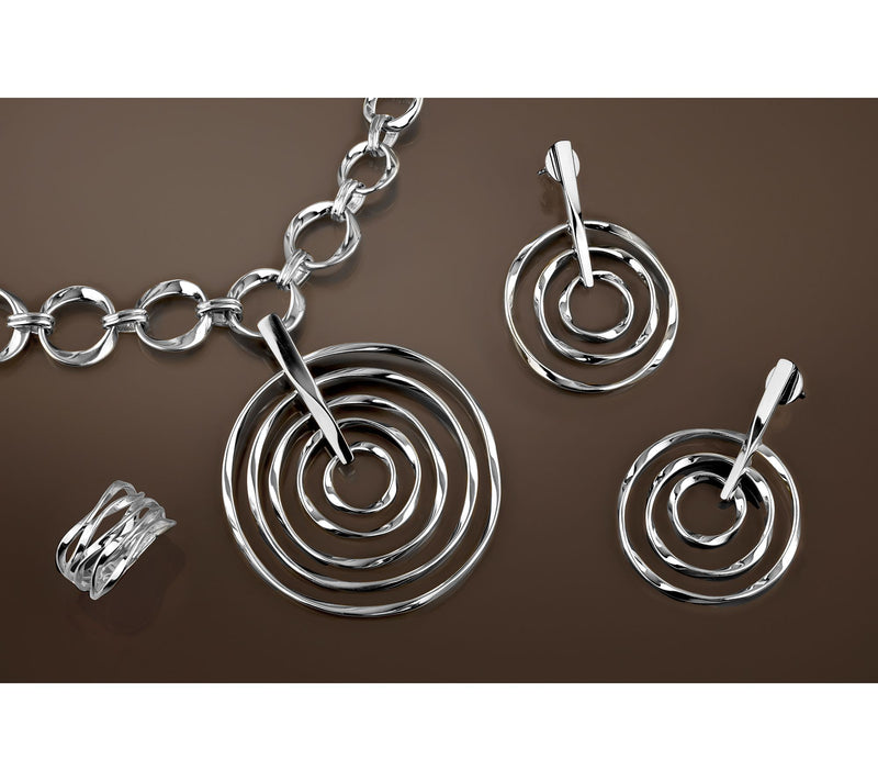 Christian James by Scott Grimes Sterling Ripple 18" Circle Link Necklace, 39.0g — View 6