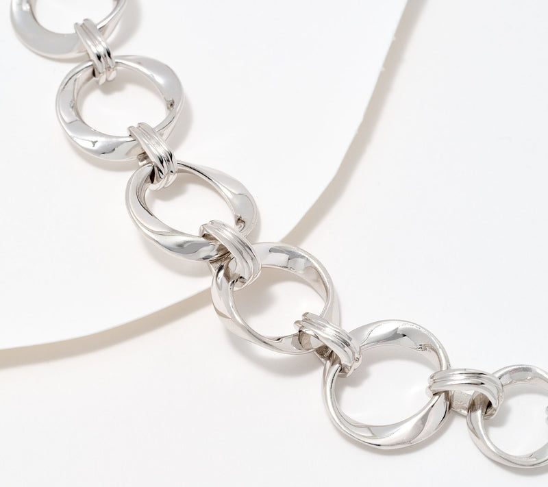 Christian James by Scott Grimes Sterling Ripple 18" Circle Link Necklace, 39.0g — View 2