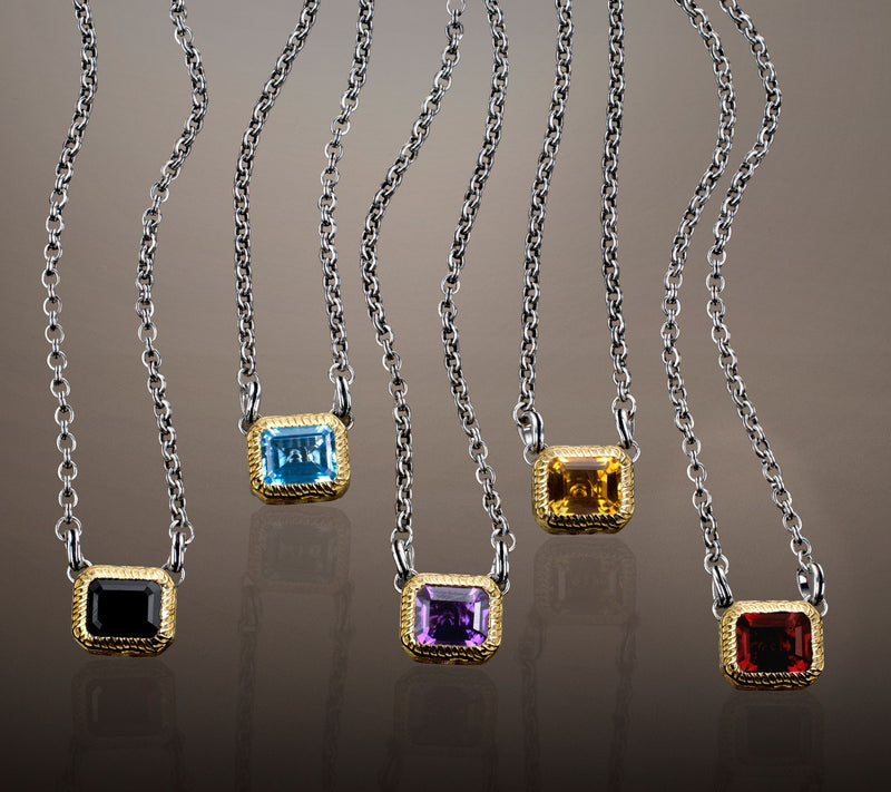 Christian James by Scott Grimes Sterling Silver Two-Tone Gem Necklace — View 10