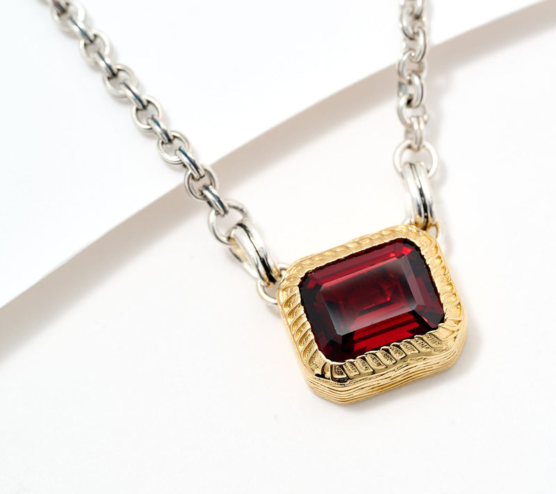 Christian James by Scott Grimes Sterling Silver Two-Tone Gem Necklace — View 15
