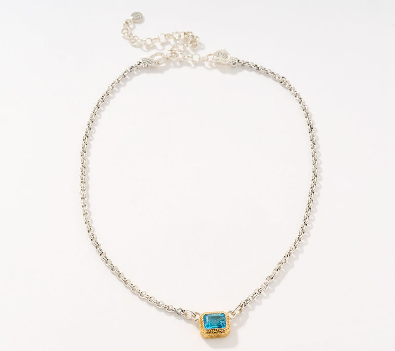 Christian James by Scott Grimes Sterling Silver Two-Tone Gem Necklace — View 5