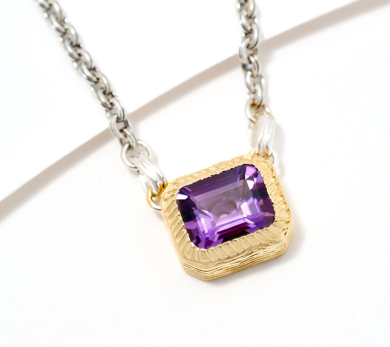 Christian James by Scott Grimes Sterling Silver Two-Tone Gem Necklace — View 16