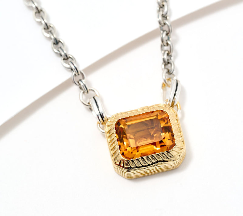 Christian James by Scott Grimes Sterling Silver Two-Tone Gem Necklace — View 17