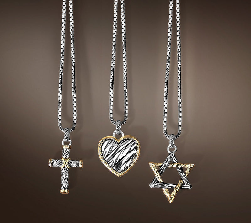 Christian James by Scott Grimes Sterling Silver Two-Tone Motif Necklace, 9.2g — View 4