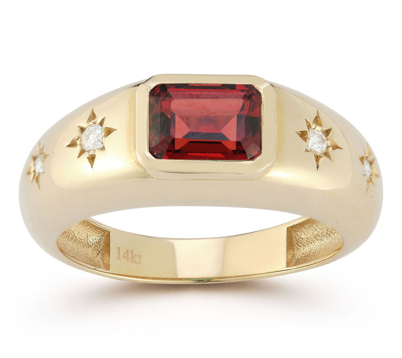 Luminosa Gold Gemstone & Diamond Accent Dome Ring, 14K — View 13