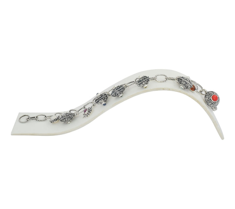 Artisan Crafted Sterling Silver Multi-GemstonesCharm Bracelet — View 5