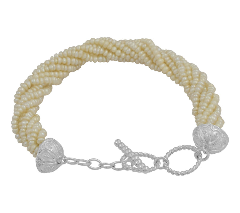 Affinity Cultured Pearl Twisted Statement Bracelet, Sterling — View 4