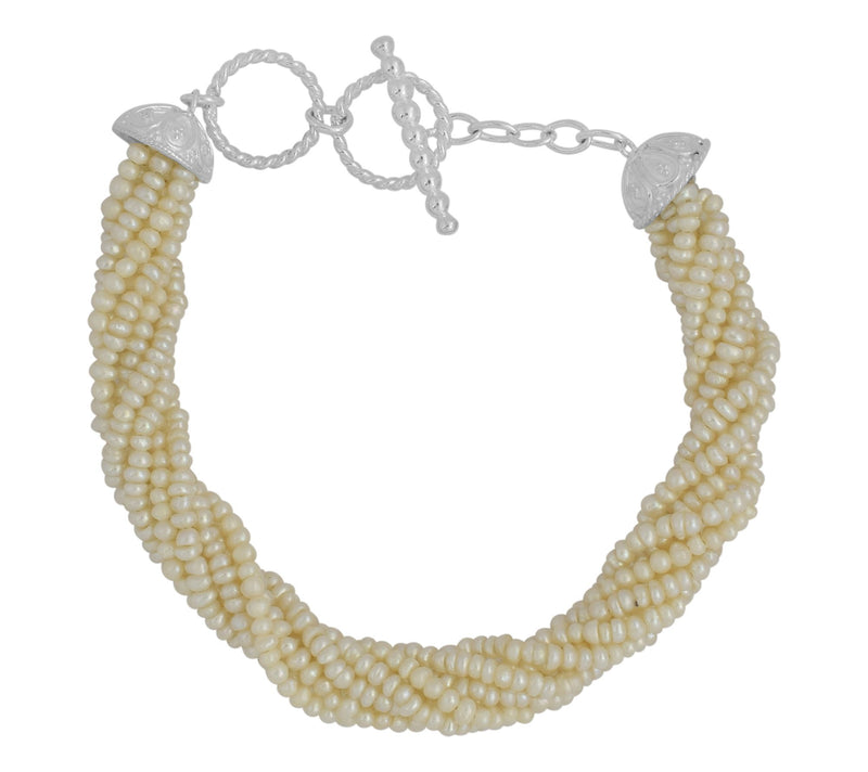 Affinity Cultured Pearl Twisted Statement Bracelet, Sterling — View 5