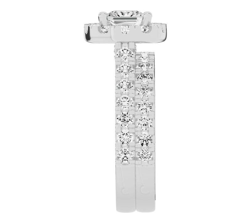 Fire Light 3.00 ct tw Lab Grown Diamond Princess Ring Set, 14K — View 3