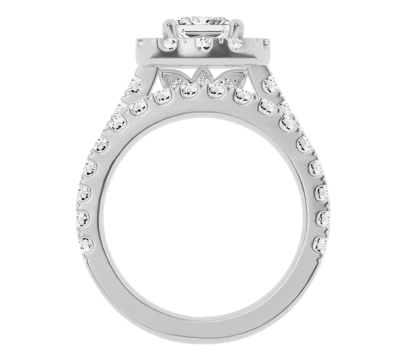 Fire Light 3.00 ct tw Lab Grown Diamond Princess Ring Set, 14K — View 2