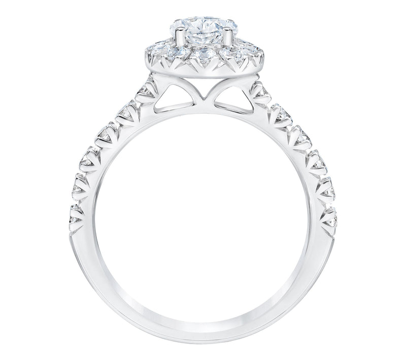 Fire Light 2.00 cttw Lab Grown Diamond Oval Halo Ring, 14K — View 3