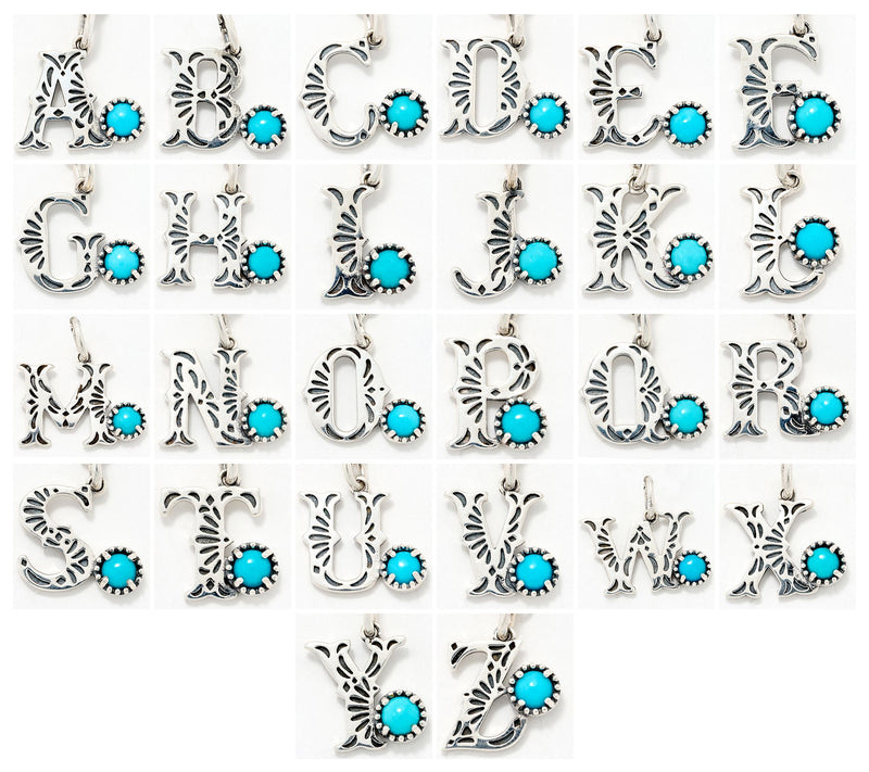 American West 17" Initial Sleeping Beauty Turquoise Necklace — View 2