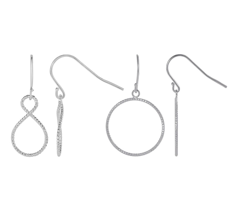 Silver Style Infinity Dangle & Hoop Earring Set, Sterling — View 5
