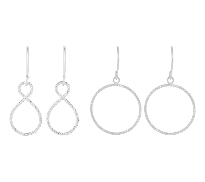 Silver Style Infinity Dangle & Hoop Earring Set, Sterling — View 4