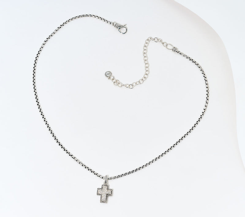 JAI Sterling Silver Pave Gemstone Symbols of Love Charm Necklace — View 6
