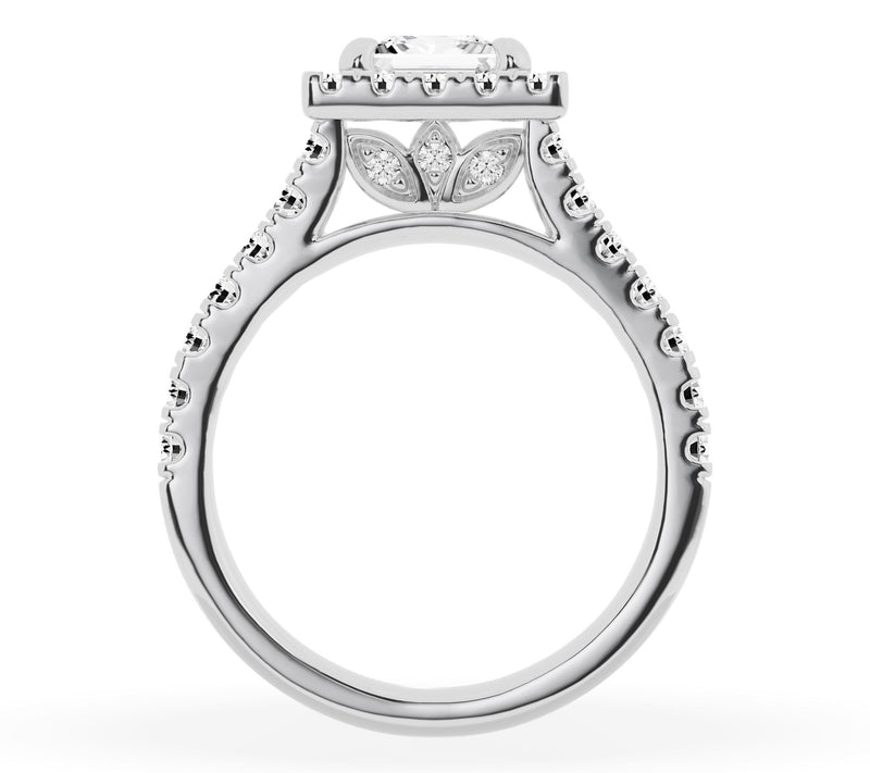 Fire Light 2.00 cttw Lab Grown Diamond Halo Ring, 14K Gold — View 2