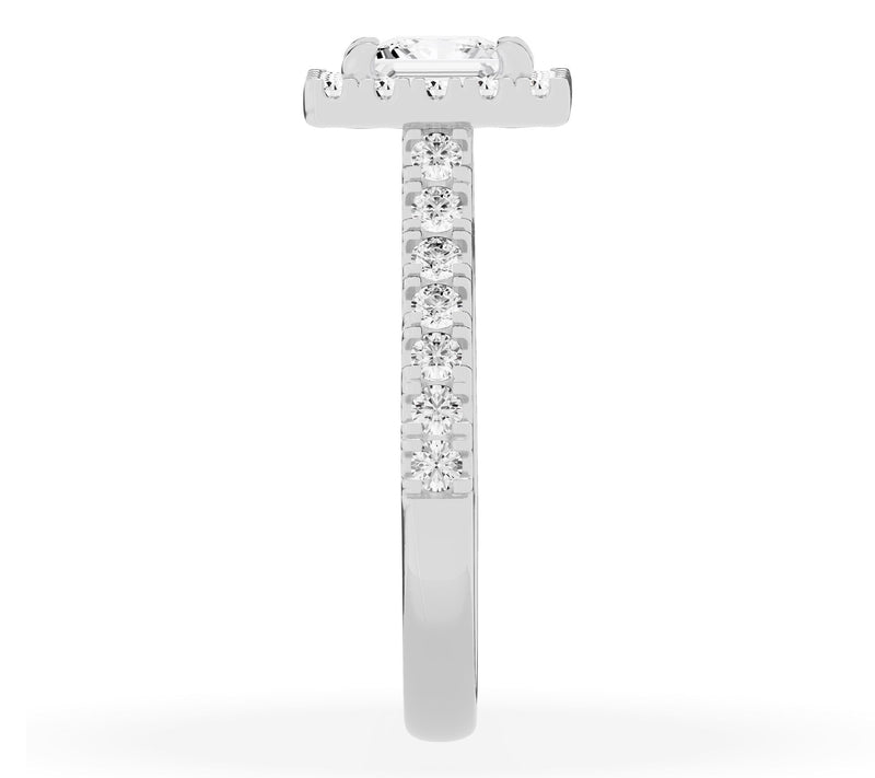 Fire Light 2.00 cttw Lab Grown Diamond Halo Ring, 14K Gold — View 3