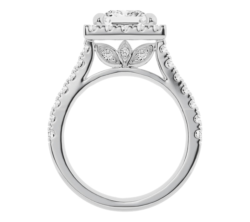 Fire Light 3.00 cttw Lab Grown Diamond Halo Ring, 14K Gold — View 2